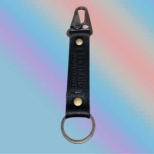 🦄 Portland Leather Long Keychain in Pebbled Black!